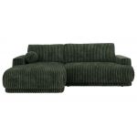 Narożnik RINA L - strona lewa - ciemnozielony, sztruks