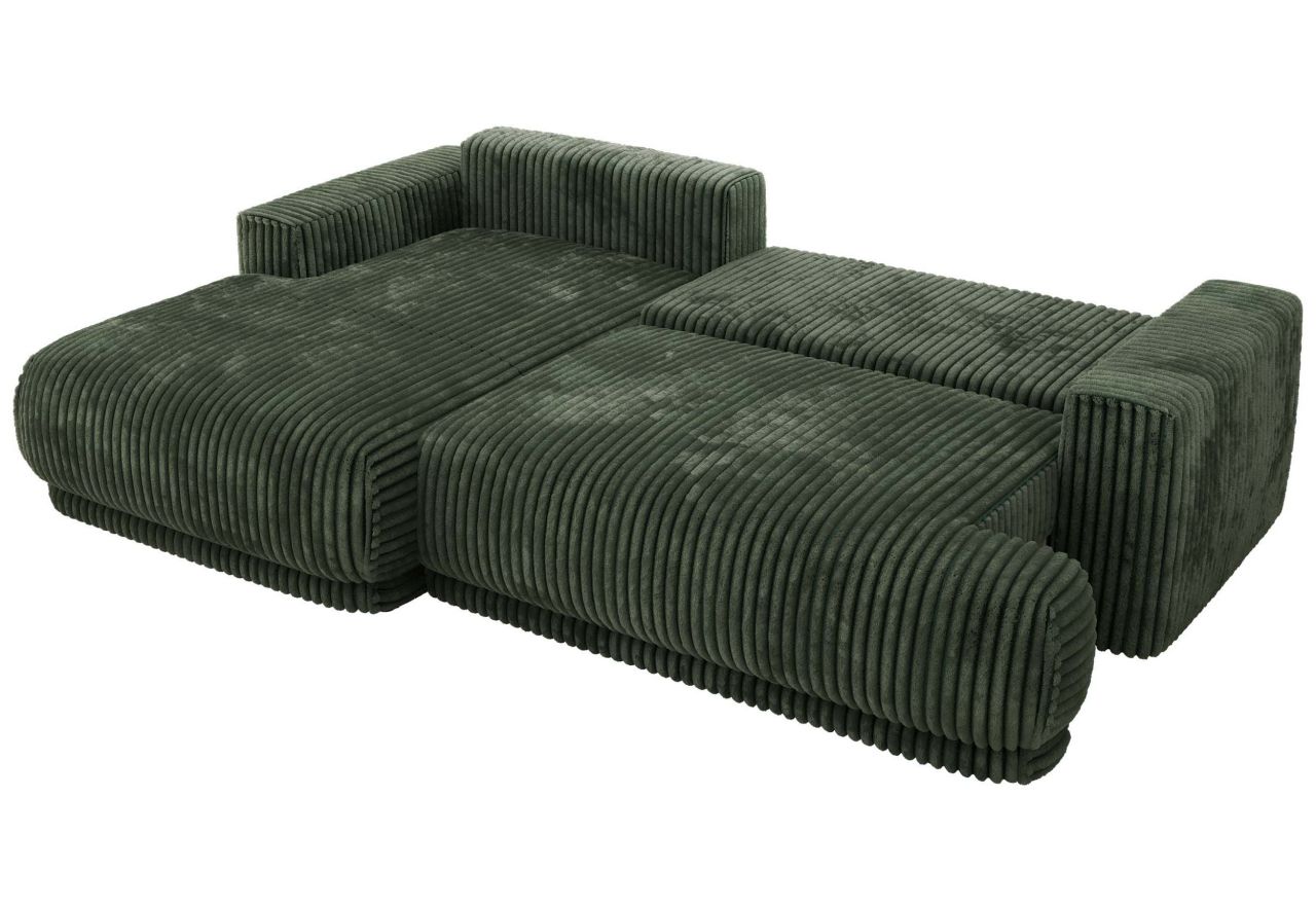 Narożnik RINA L - strona lewa - ciemnozielony, sztruks