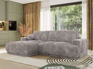 Narożnik RINA L - strona lewa - jasnoszary, sztruks