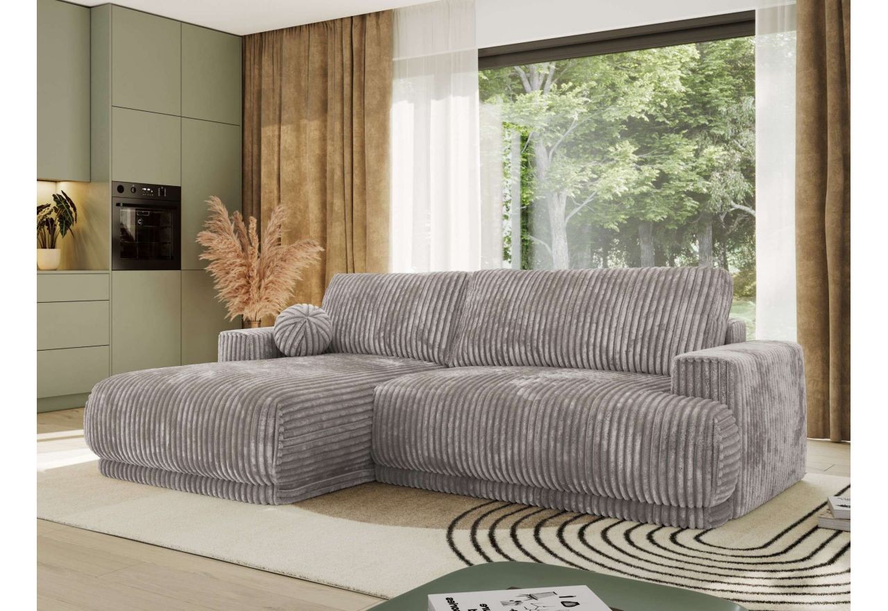 Narożnik RINA L - strona lewa - jasnoszary, sztruks