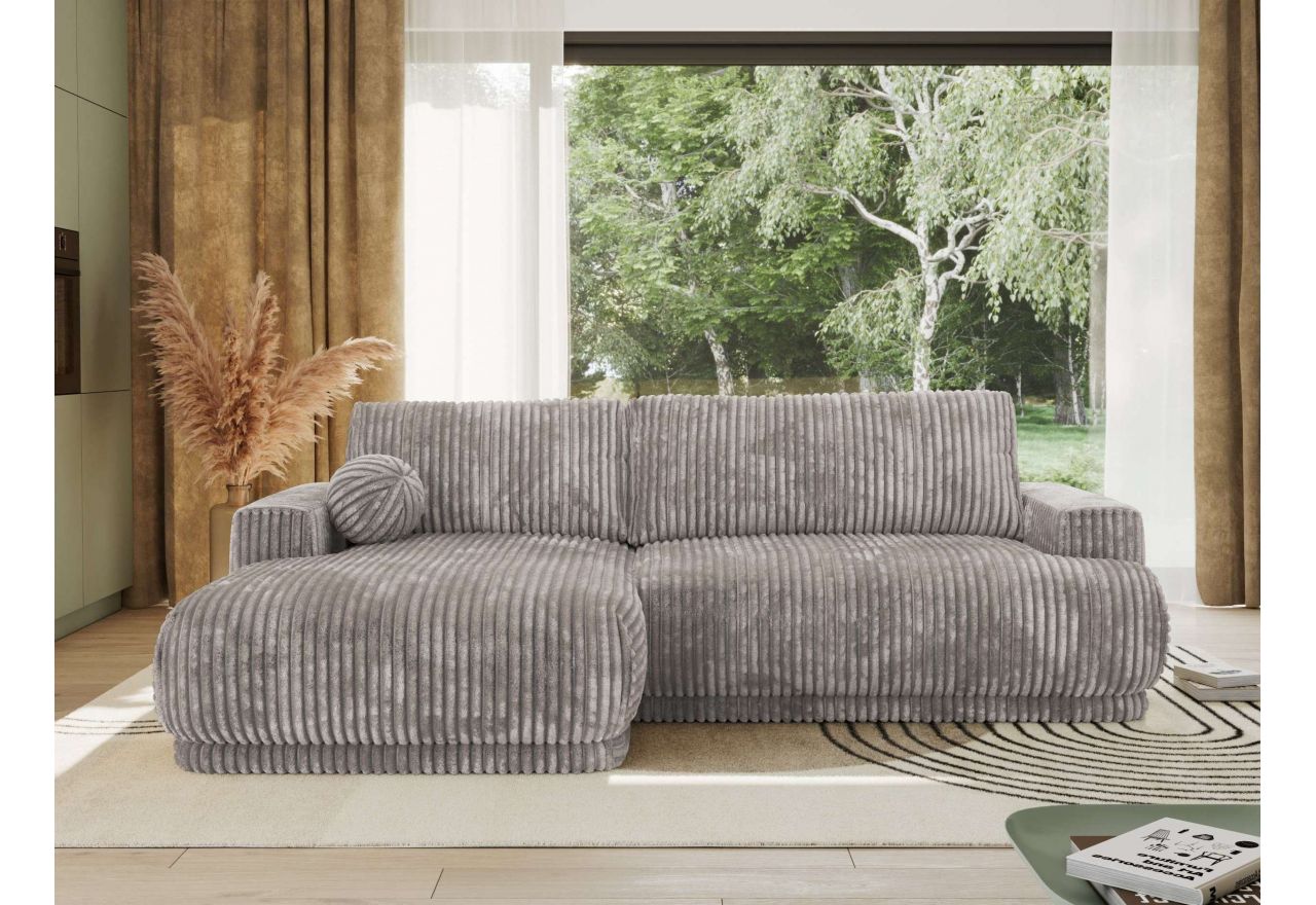 Narożnik RINA L - strona lewa - jasnoszary, sztruks