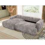 Narożnik RINA L - strona lewa - jasnoszary, sztruks