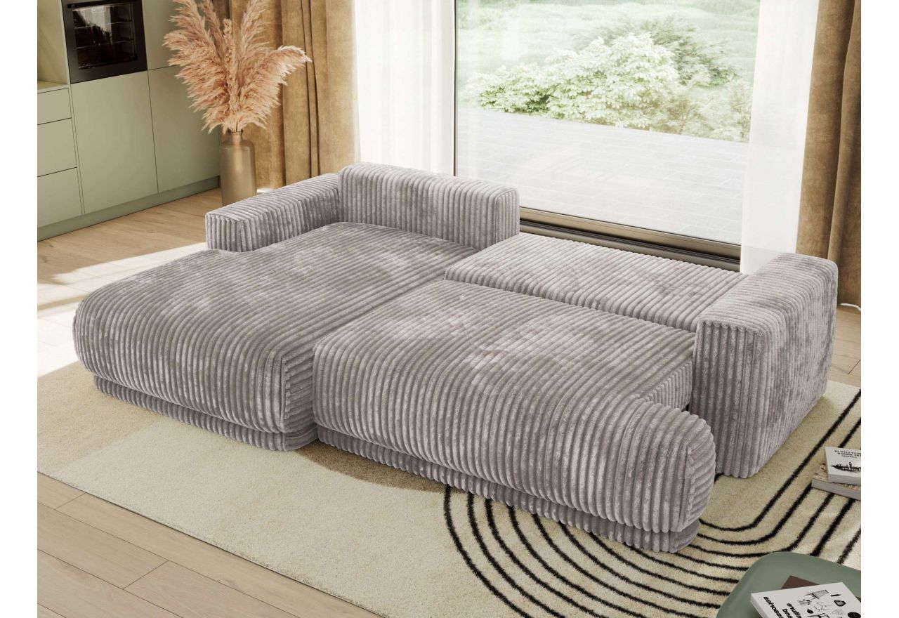 Narożnik RINA L - strona lewa - jasnoszary, sztruks