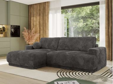 Narożnik RINA L - strona lewa - szary, sztruks