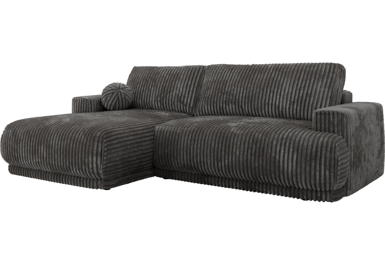 Narożnik RINA L - strona lewa - szary, sztruks