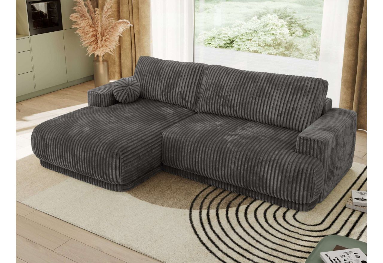 Narożnik RINA L - strona lewa - szary, sztruks