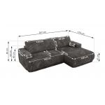 Narożnik RINA L - strona lewa - szary, sztruks