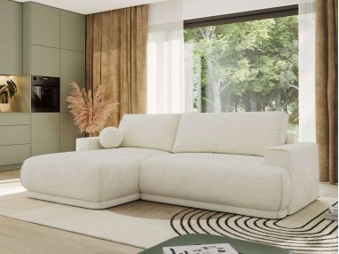 Narożnik RINA L - strona lewa - kremowy, szenil gładki