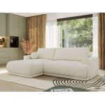 Narożnik RINA L - strona lewa - kremowy, szenil gładki