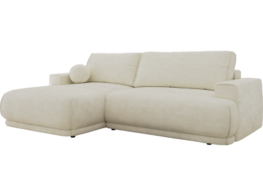 Narożnik RINA L - strona lewa - kremowy, szenil gładki