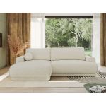 Narożnik RINA L - strona lewa - kremowy, szenil gładki