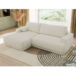 Narożnik RINA L - strona lewa - kremowy, szenil gładki