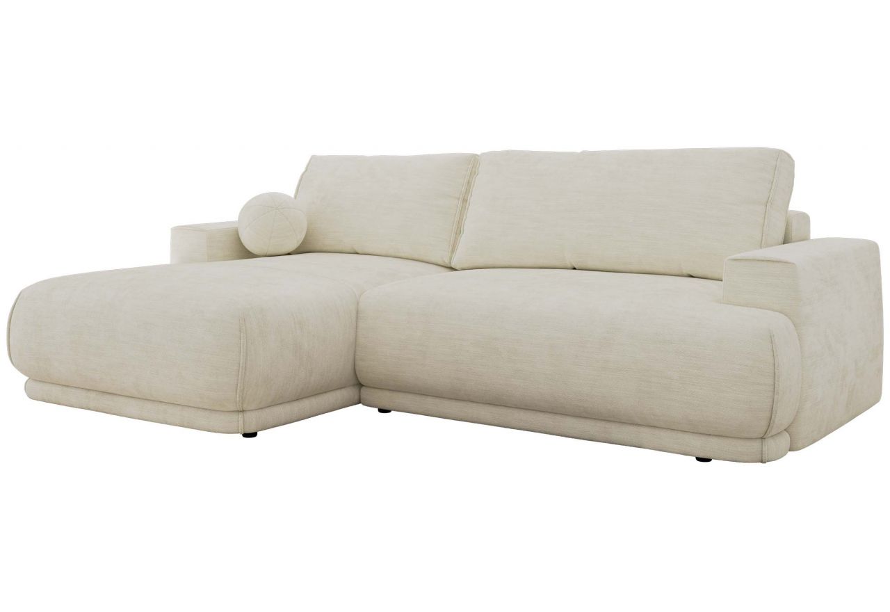 Narożnik RINA L - strona lewa - kremowy, szenil gładki