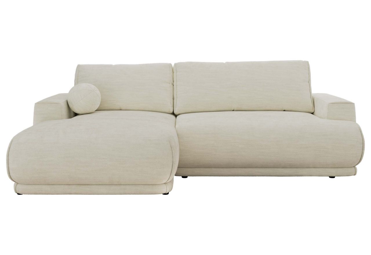 Narożnik RINA L - strona lewa - kremowy, szenil gładki