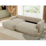 Narożnik RINA L - strona lewa - beżowy, szenil gładki