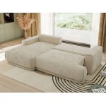 Narożnik RINA L - strona lewa - beżowy, szenil gładki