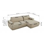 Narożnik RINA L - strona lewa - beżowy, szenil gładki