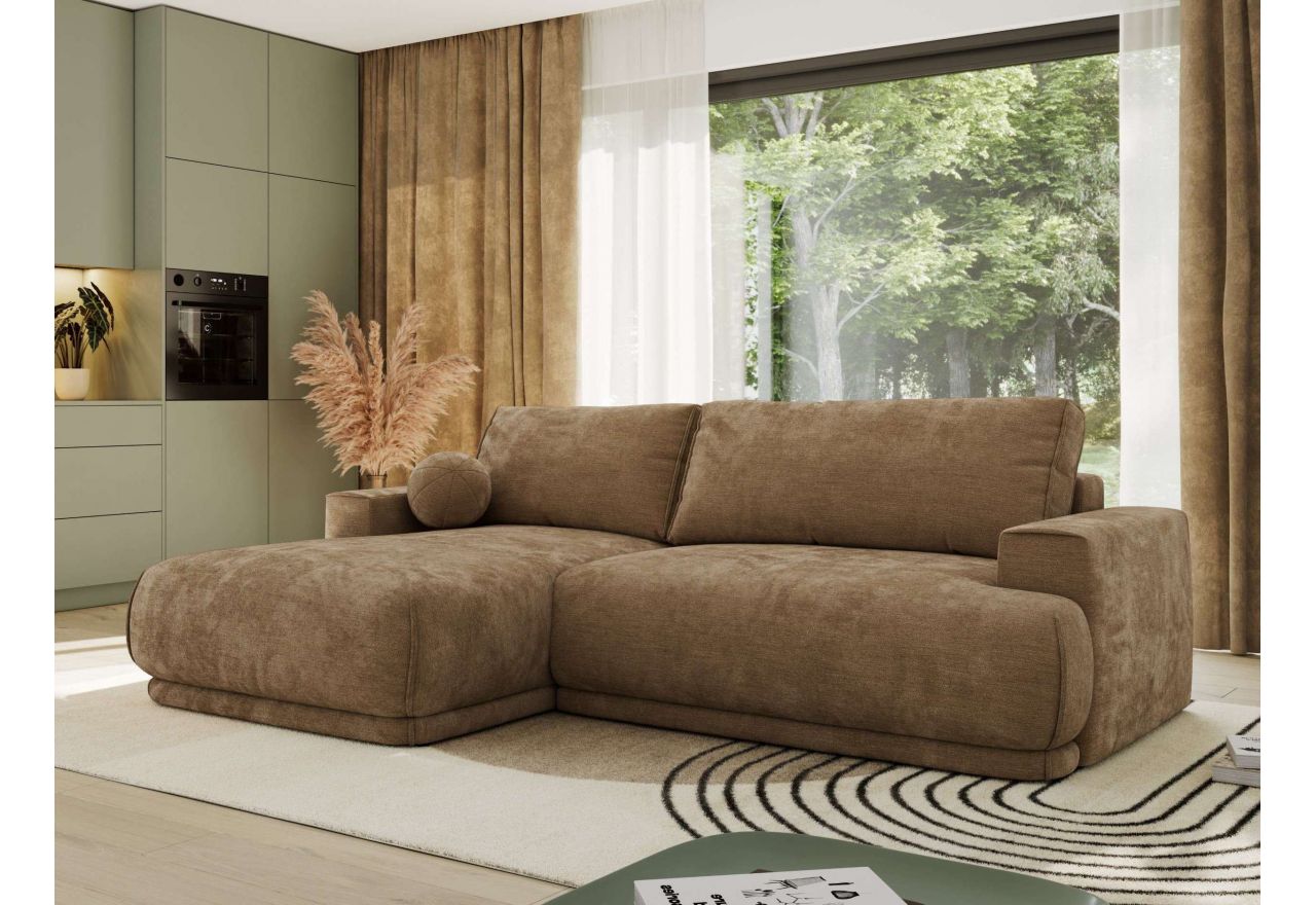 Narożnik RINA L - strona lewa - brązowy, szenil gładki