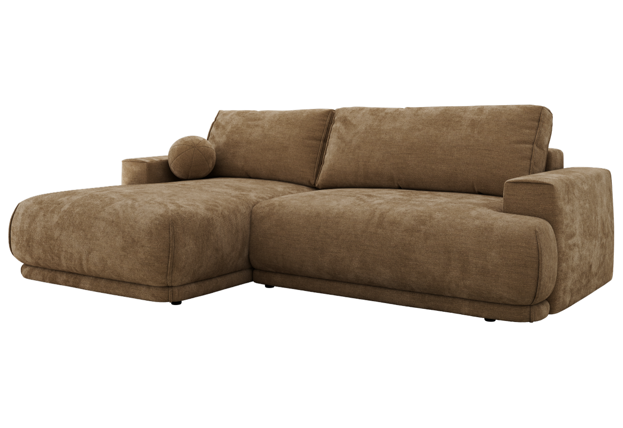 Narożnik RINA L - strona lewa - brązowy, szenil gładki