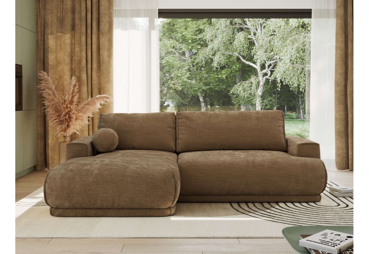 Narożnik RINA L - strona lewa - brązowy, szenil gładki