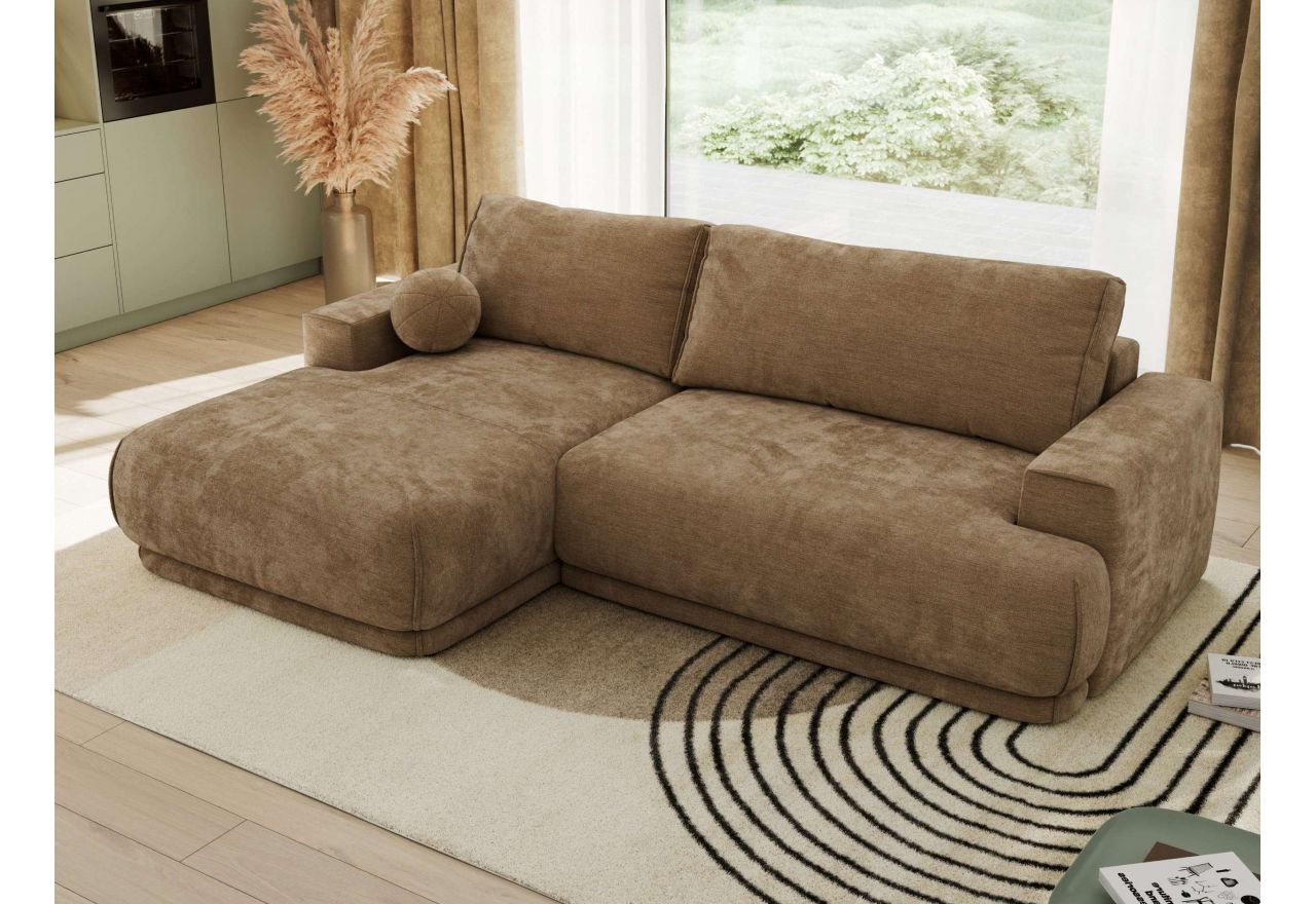 Narożnik RINA L - strona lewa - brązowy, szenil gładki