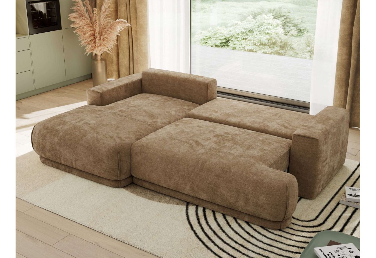 Narożnik RINA L - strona lewa - brązowy, szenil gładki