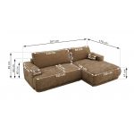 Narożnik RINA L - strona lewa - brązowy, szenil gładki