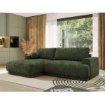 Narożnik RINA L - strona lewa - ciemnozielony, szenil gładki