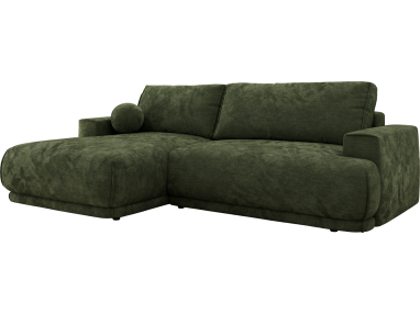 Narożnik RINA L - strona lewa - ciemnozielony, szenil gładki