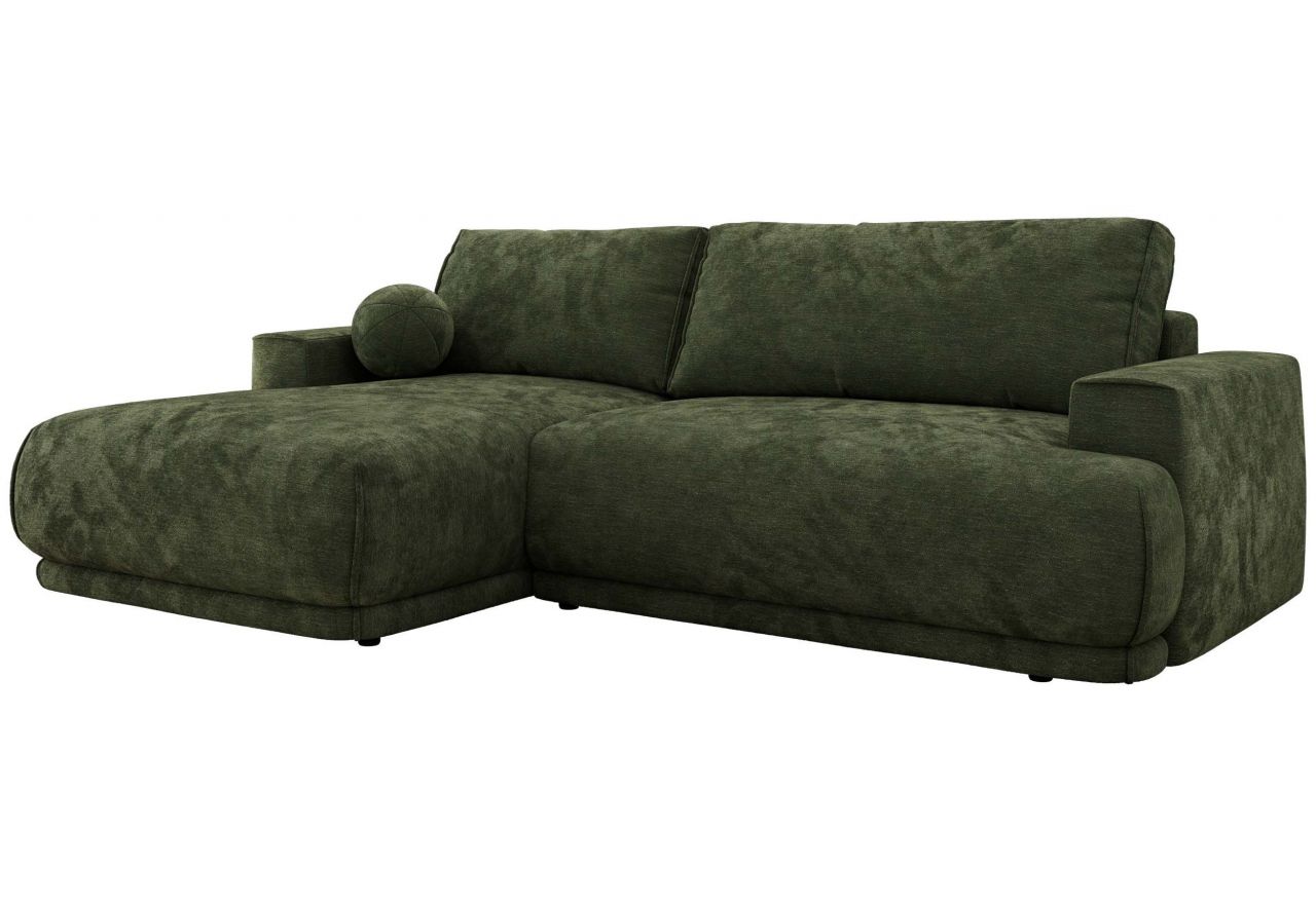 Narożnik RINA L - strona lewa - ciemnozielony, szenil gładki