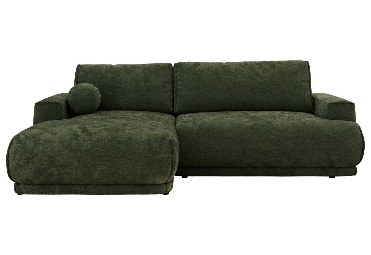 Narożnik RINA L - strona lewa - ciemnozielony, szenil gładki