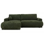Narożnik RINA L - strona lewa - ciemnozielony, szenil gładki