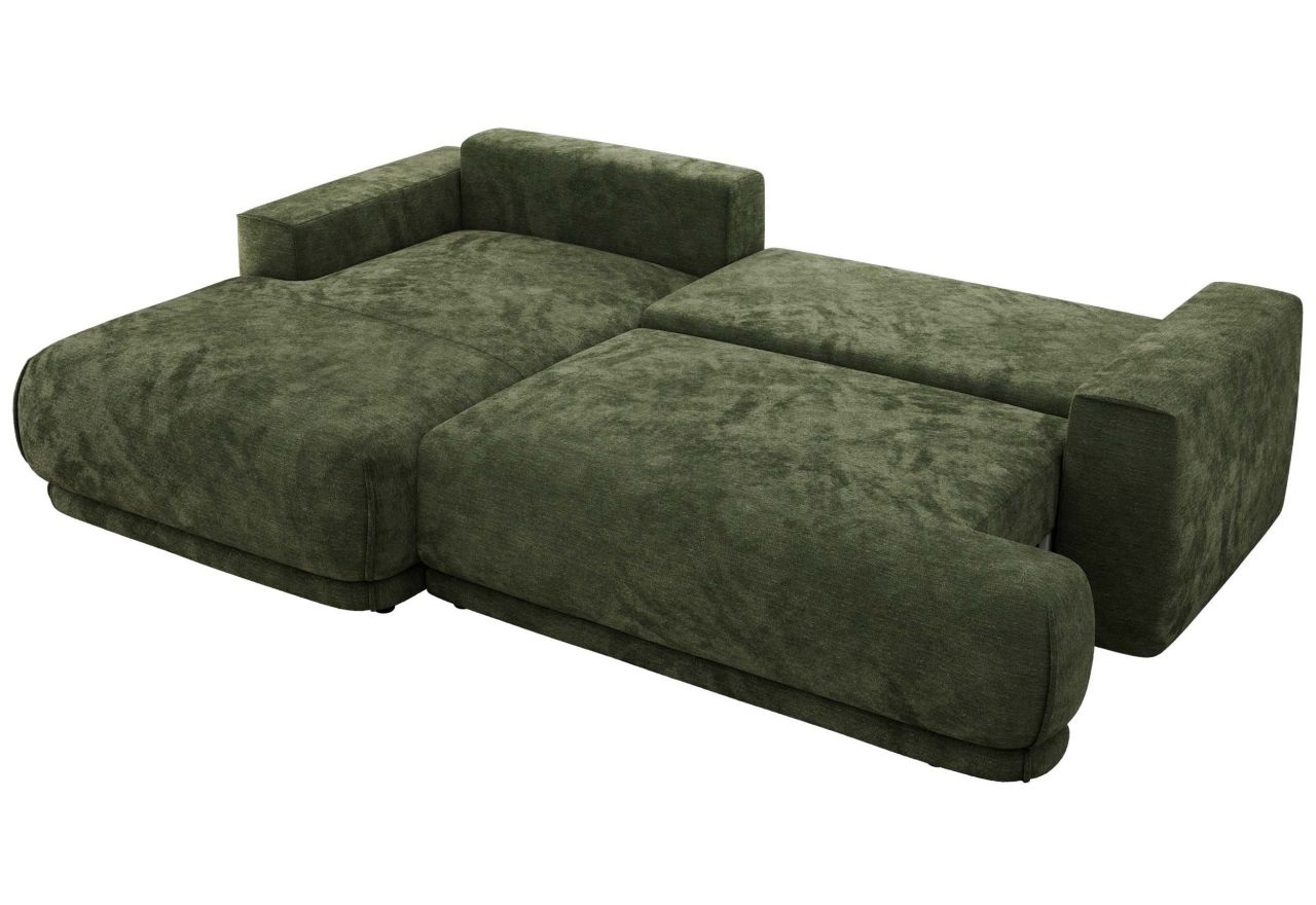 Narożnik RINA L - strona lewa - ciemnozielony, szenil gładki