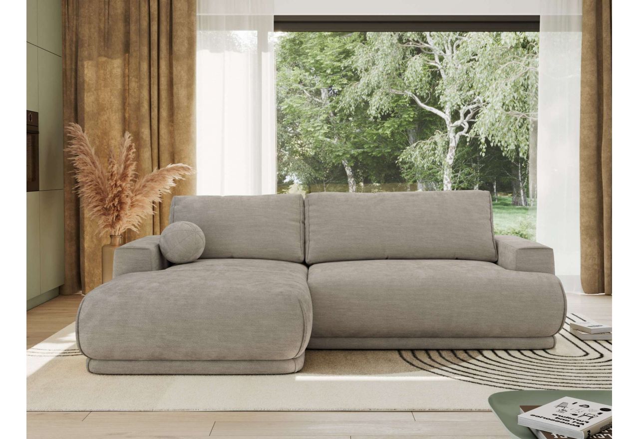 Narożnik RINA L - strona lewa - jasnoszary, szenil gładki