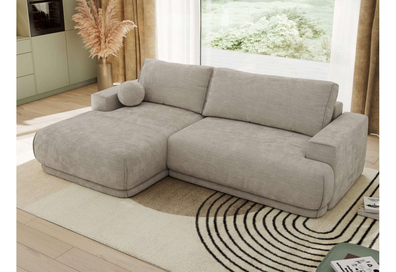 Narożnik RINA L - strona lewa - jasnoszary, szenil gładki