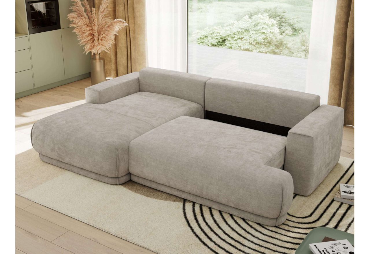 Narożnik RINA L - strona lewa - jasnoszary, szenil gładki