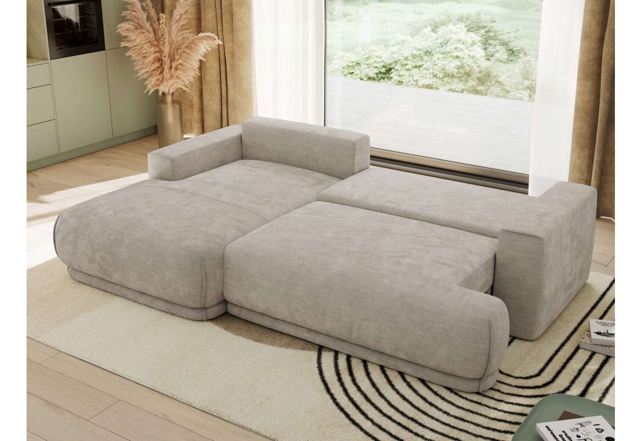 Narożnik RINA L - strona lewa - jasnoszary, szenil gładki