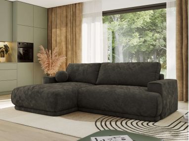 Narożnik RINA L - strona lewa - ciemnoszary, szenil gładki