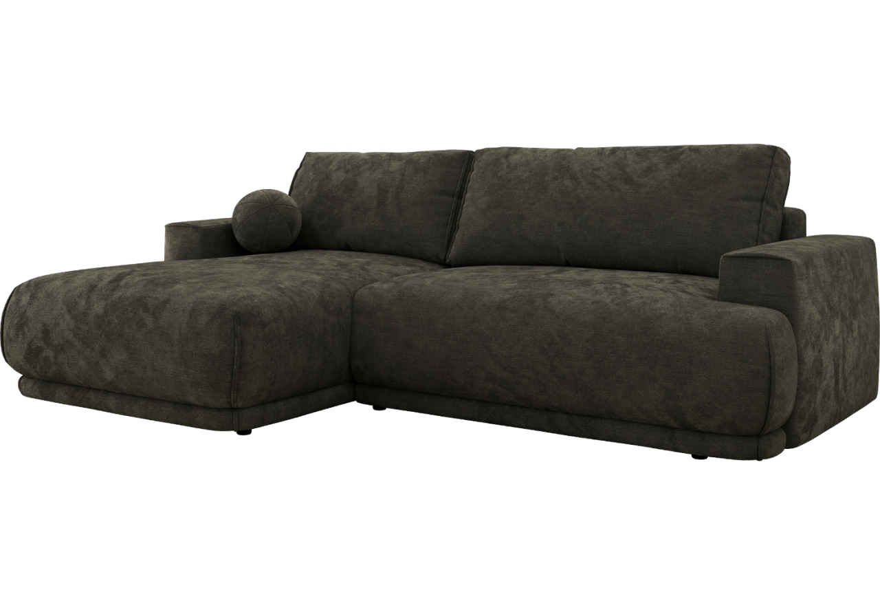 Narożnik RINA L - strona lewa - ciemnoszary, szenil gładki