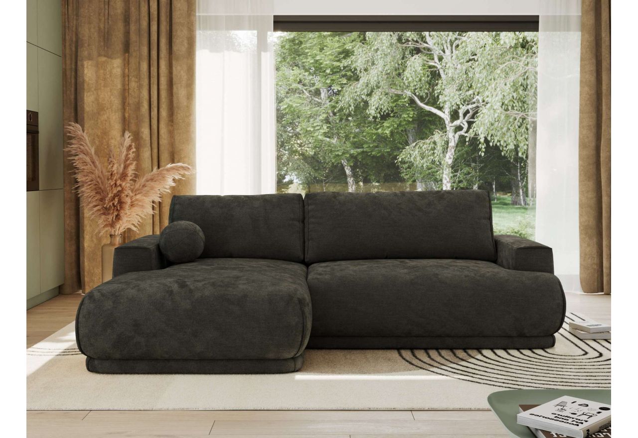 Narożnik RINA L - strona lewa - ciemnoszary, szenil gładki