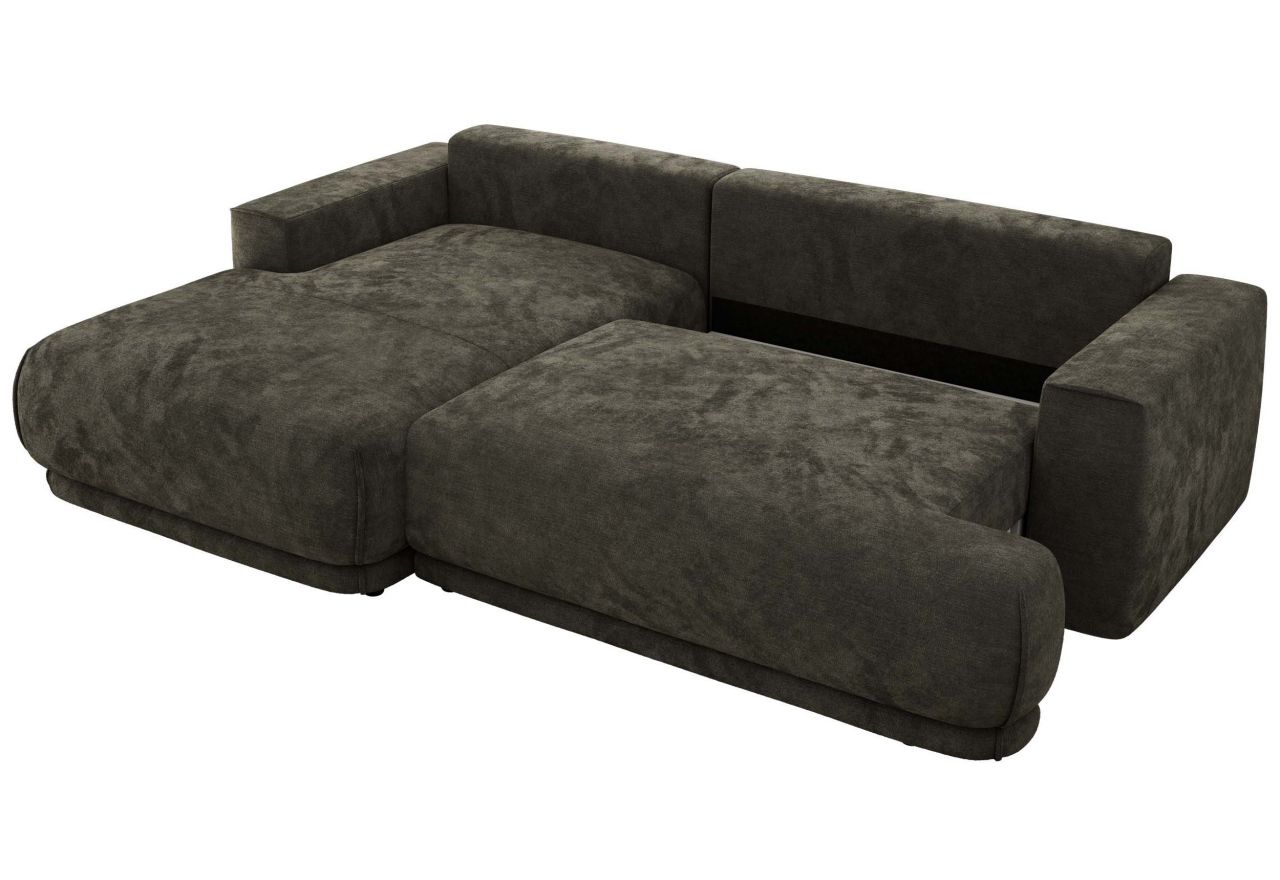 Narożnik RINA L - strona lewa - ciemnoszary, szenil gładki