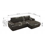 Narożnik RINA L - strona lewa - ciemnoszary, szenil gładki