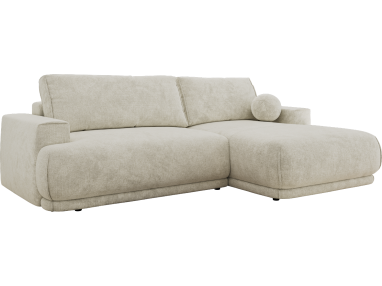 Narożnik RINA L - strona prawa - kremowy, szenil grubo tkany