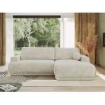 Narożnik RINA L - strona prawa - kremowy, szenil grubo tkany