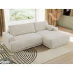 Narożnik RINA L - strona prawa - kremowy, szenil grubo tkany