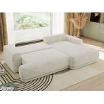 Narożnik RINA L - strona prawa - kremowy, szenil grubo tkany