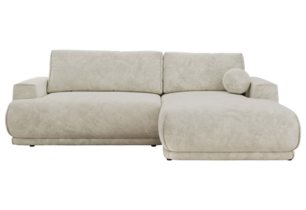 Narożnik RINA L - strona prawa - kremowy, szenil grubo tkany