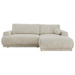 Narożnik RINA L - strona prawa - kremowy, szenil grubo tkany