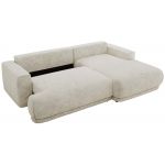 Narożnik RINA L - strona prawa - kremowy, szenil grubo tkany