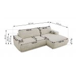 Narożnik RINA L - strona prawa - kremowy, szenil grubo tkany